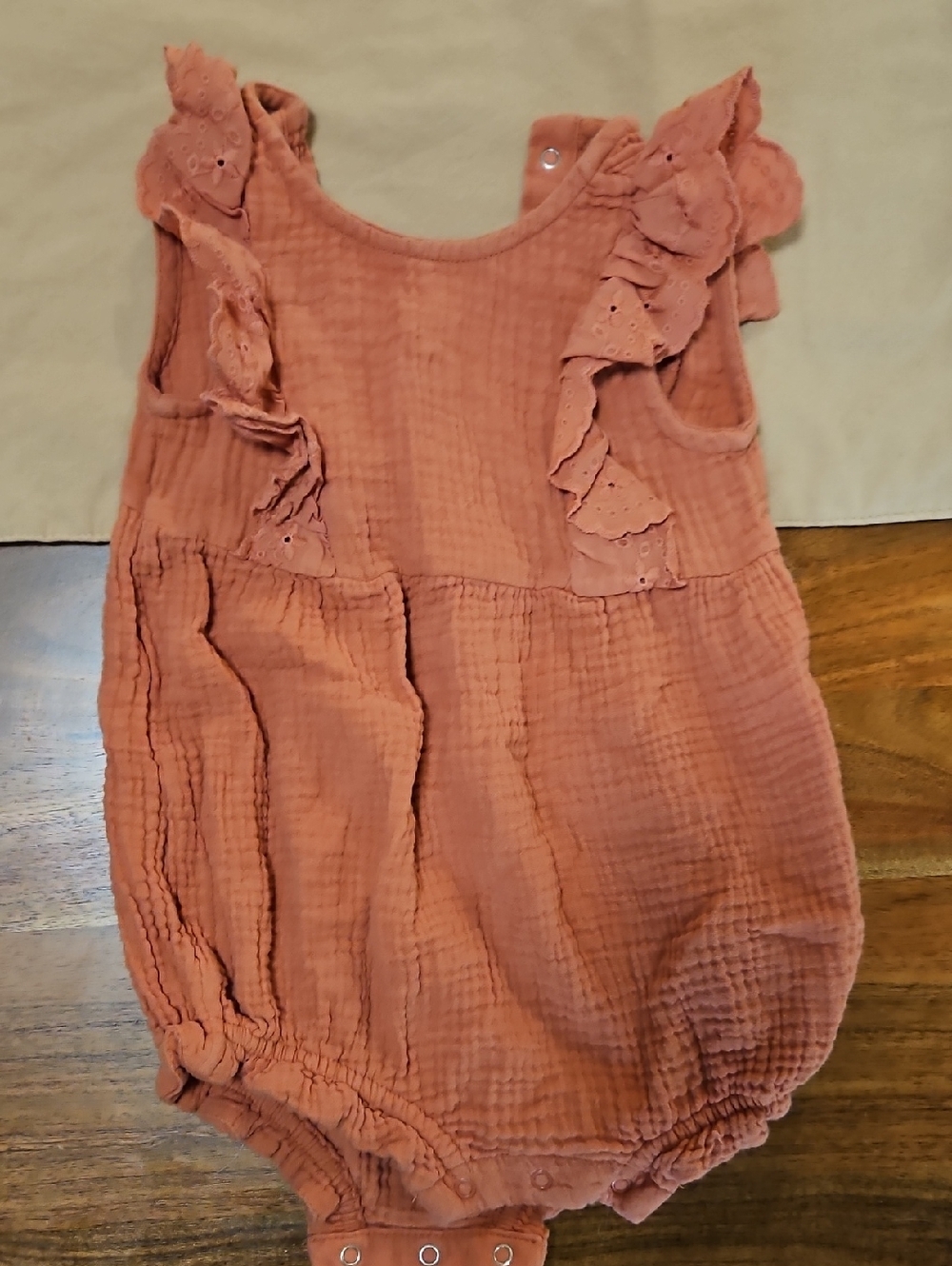 Cat & Jack Baby Ruffle Romper in Terracotta